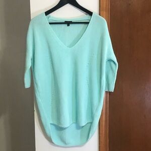 Express Light Green V-Neck Sweater